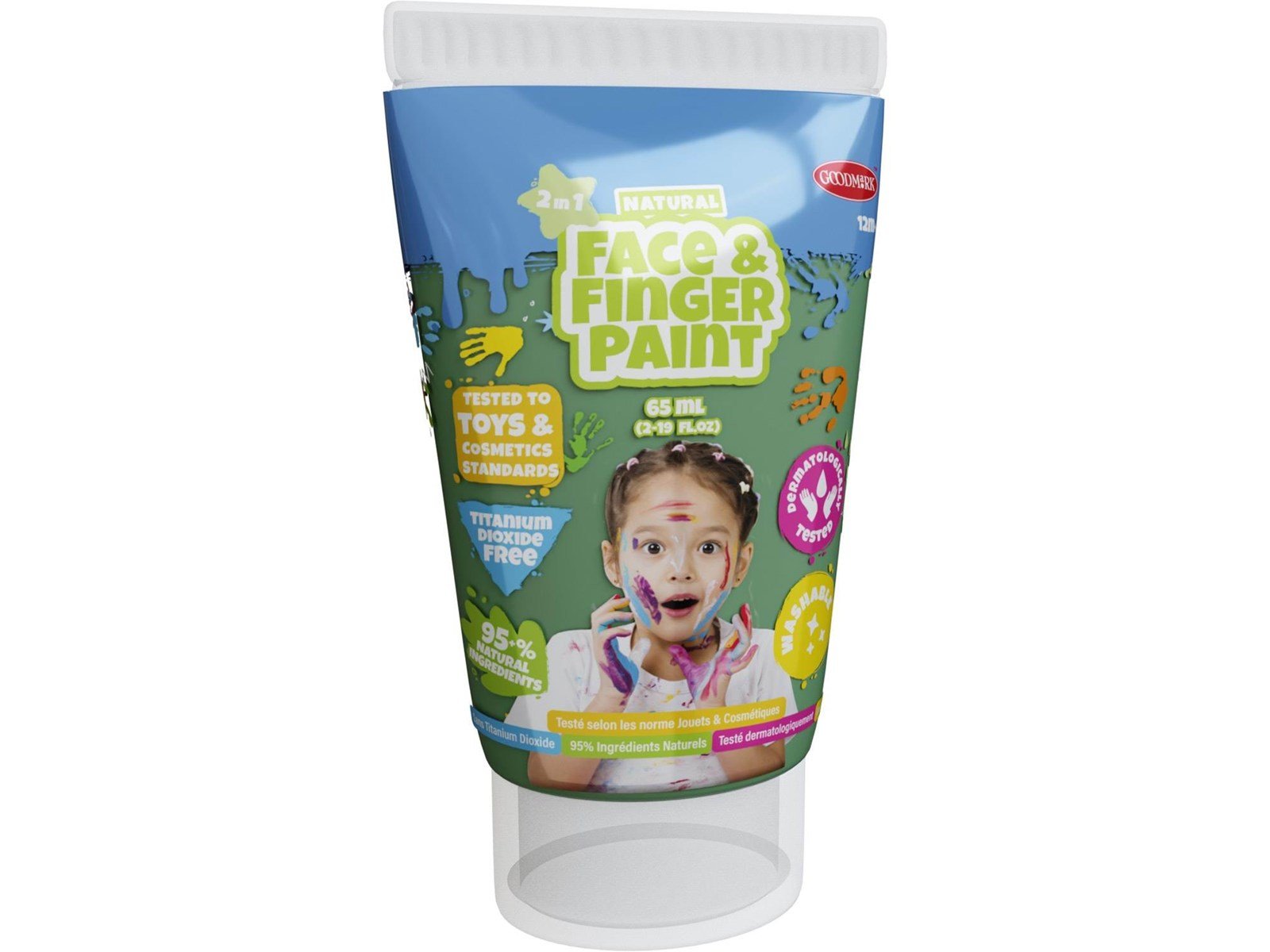 Boti Natural Face & Fingerpaint Tube - Green 65ml Boti Natural Face & Fingerpaint Tube - Green 65ml